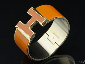 Hermes Yellow Enamel Clic H Bracelet Narrow Width (33mm) In Silver